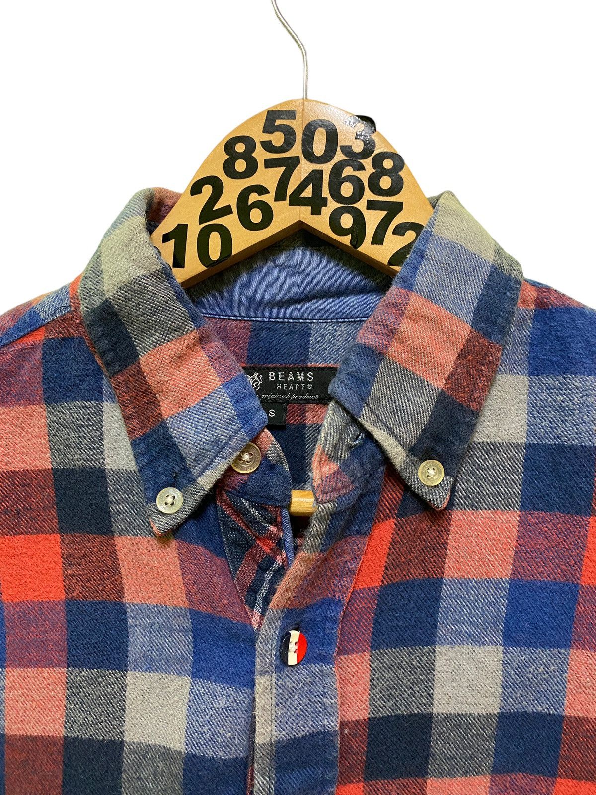Designer × Japanese Brand × Vintage Beams Hearts Flannel Shirt Size US S / EU 44-46 / 1 - 7 Thumbnail
