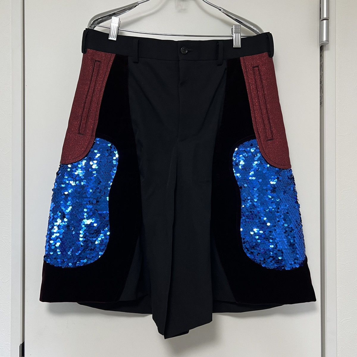 image of Comme Des Garcons Homme Plus Multicolored Sequin Shorts, Men's (Size 32)