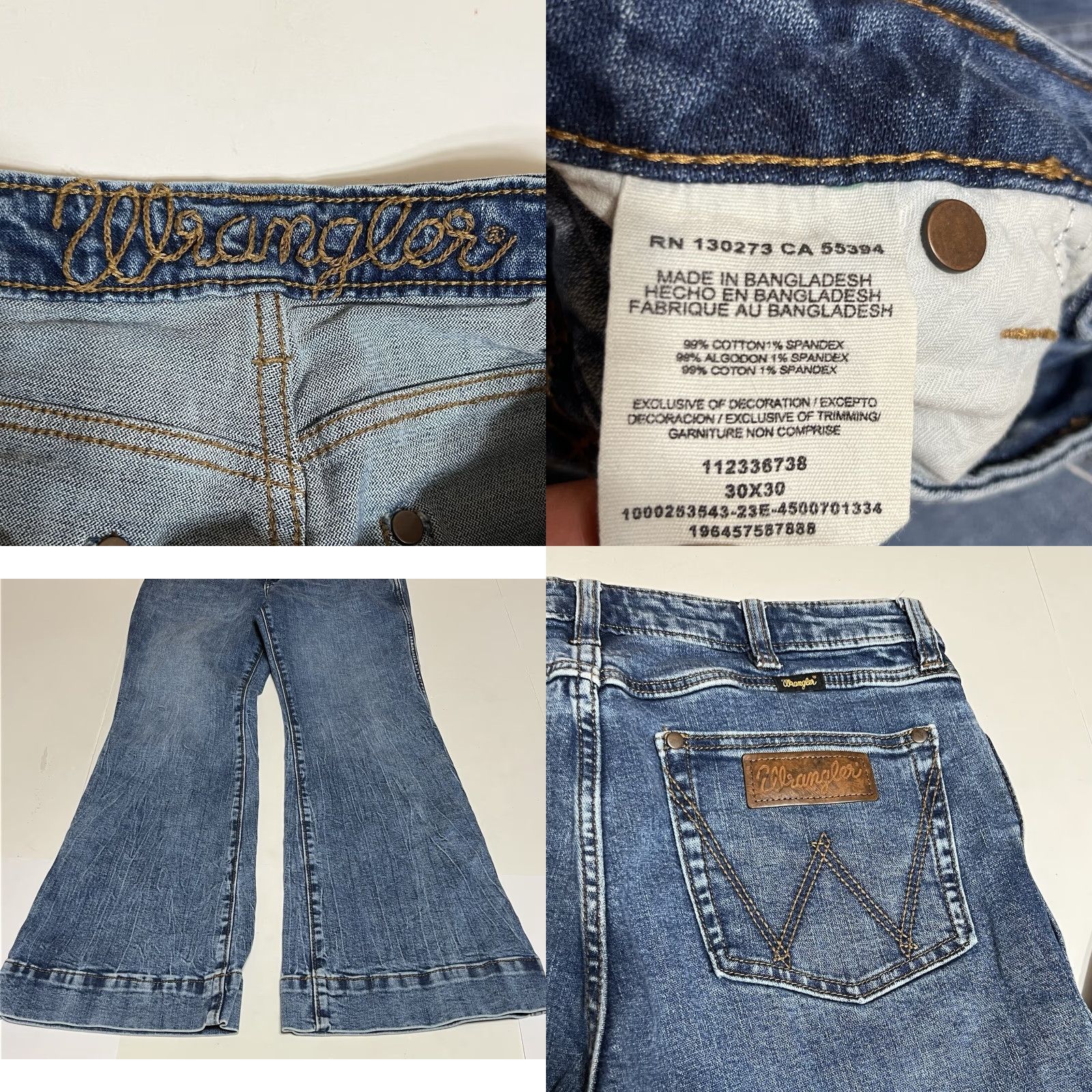 Wrangler Wrangler Retro Jeans Flared 5-Pocket Denim Blue Regular Women 30 x 28/30 High Rise Trouser Jeans Western Size 30" / US 8 / IT 44 - 8 Thumbnail