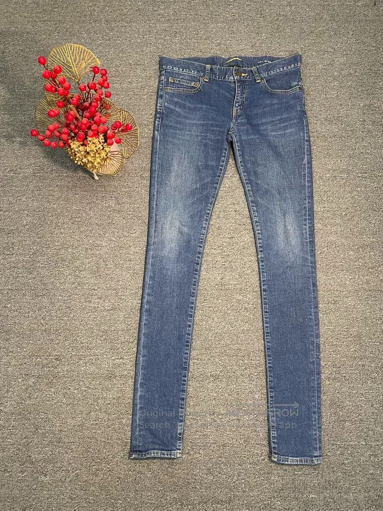 Saint Laurent Paris Saint Laurent Paris Blue Washed Cat Scratch and Claw Distr Size US 28 / EU 44 - 1 Thumbnail