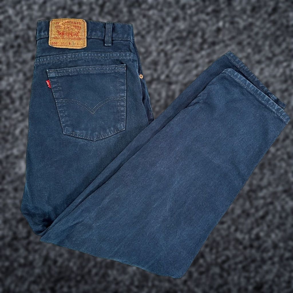 Levi's VINTAGE Levi's 550 Jeans Mens 36x30 Dark Wash Denim Relaxed Fit 90s Made in USA Size US 36 / EU 52 - 1 Thumbnail