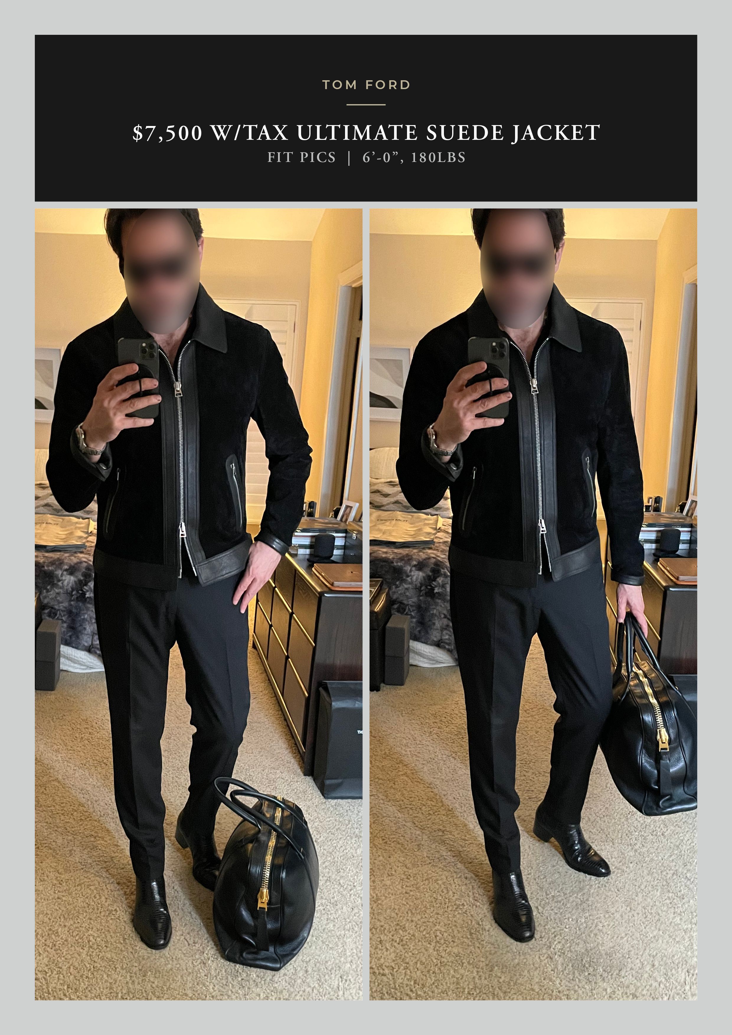 image of Tom Ford A-List Celebrity Menswear Grail: $7,500 W/tax Jacket in Black, Men's (Size Large)