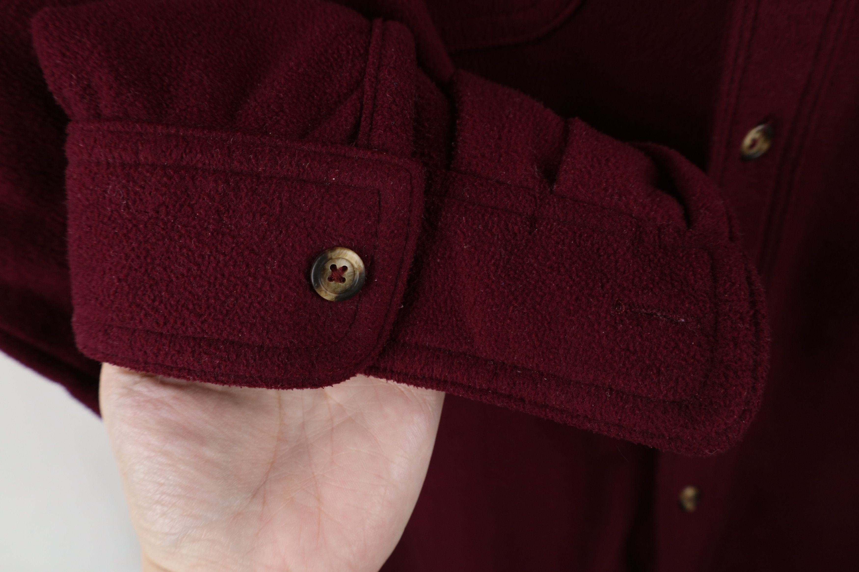 Cabelas × Vintage Vintage 90s Cabelas Button Shirt Burgundy Polyester USA Size US XL / EU 56 / 4 - 5 Thumbnail