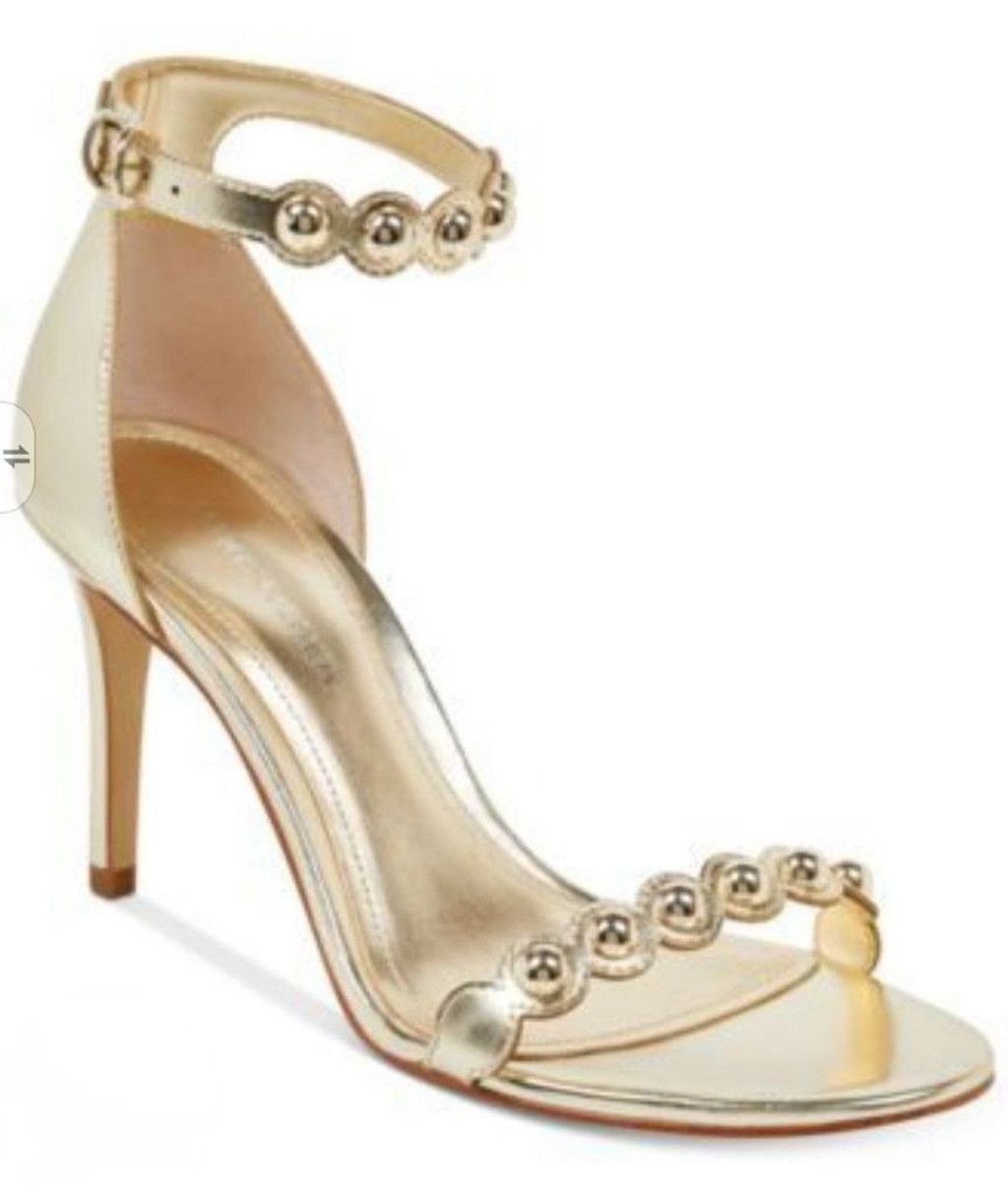 Marc Fisher Marc Fisher LTD Belia Gold Ankle Strap Sandals Size 7M Size US 7 / IT 37 - 1 Thumbnail