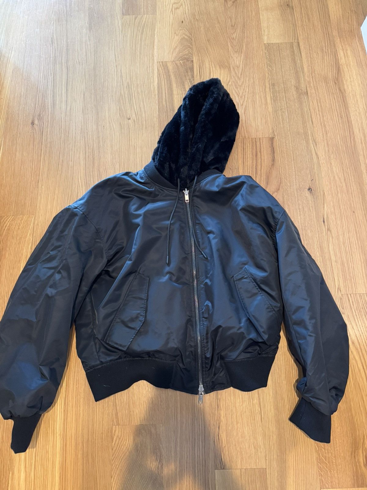 Zara Zara Fur Hood Bomber Jacket Size US L / EU 52-54 / 3 - 1 Thumbnail