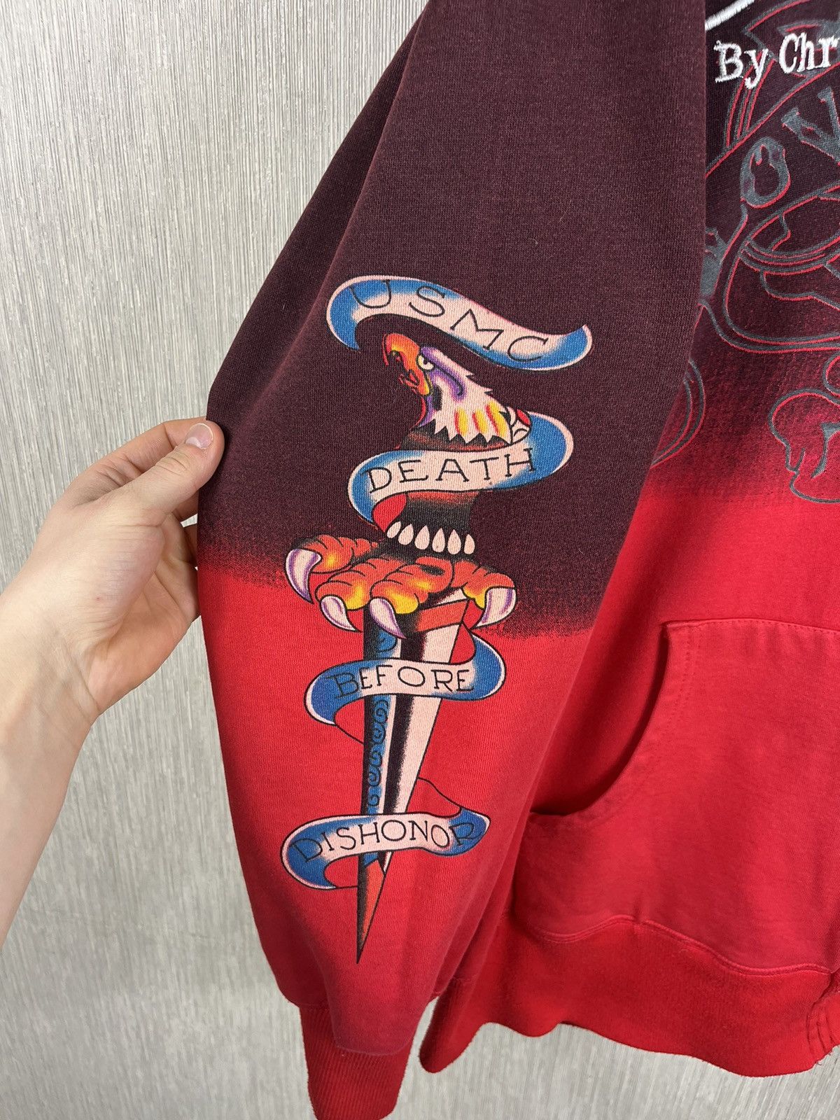 Christian Audigier × Ed Hardy × Vintage Vintage Ed Hardy Christian Audigier y2k zip hoodie ombre Size US L / EU 52-54 / 3 - 10 Thumbnail