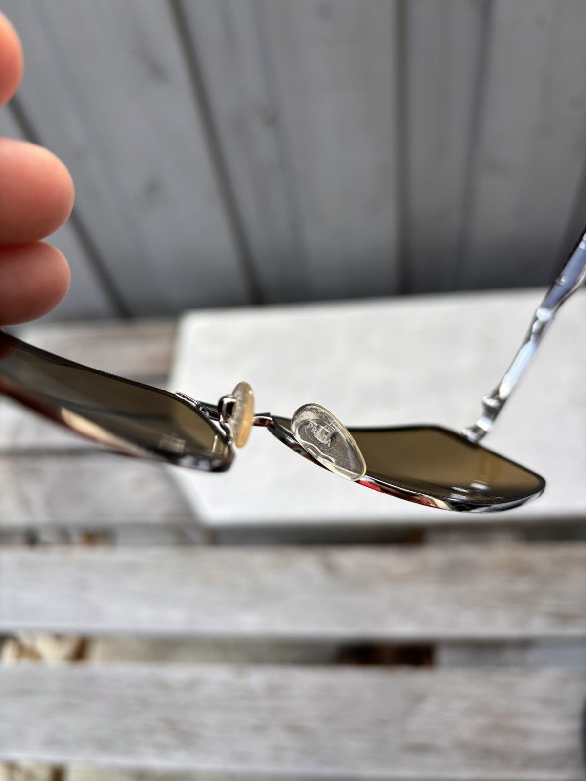 Designer × Prada Prada Sunglasses SPR 50Q Metal Chrome Aviator Wayfarer Bar Size ONE SIZE - 16 Thumbnail