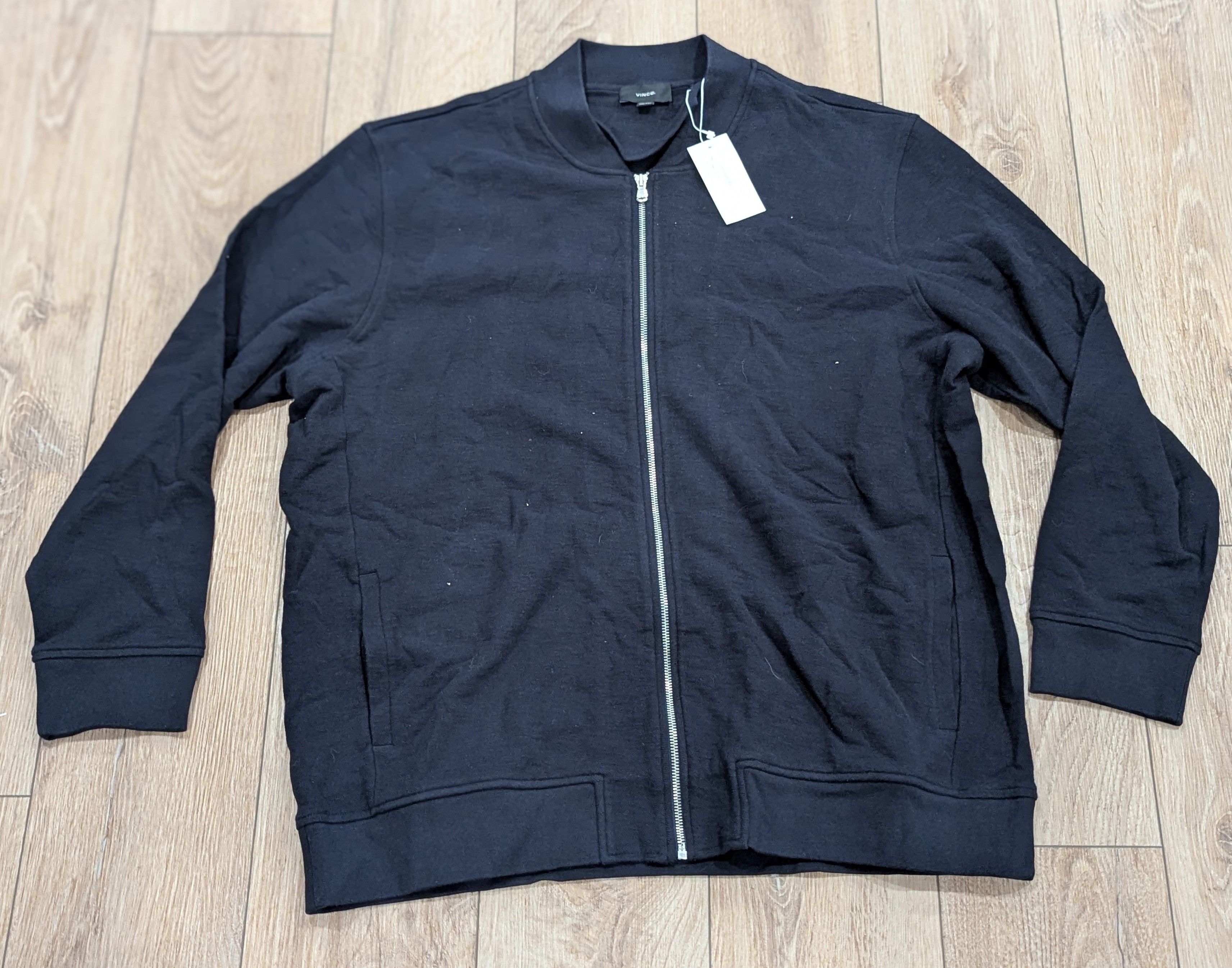Vintage VINCE Baseball Collar Cotton Bomber Jacket Coastal Blue 2XL Size US XXL / EU 58 / 5 - 1 Thumbnail