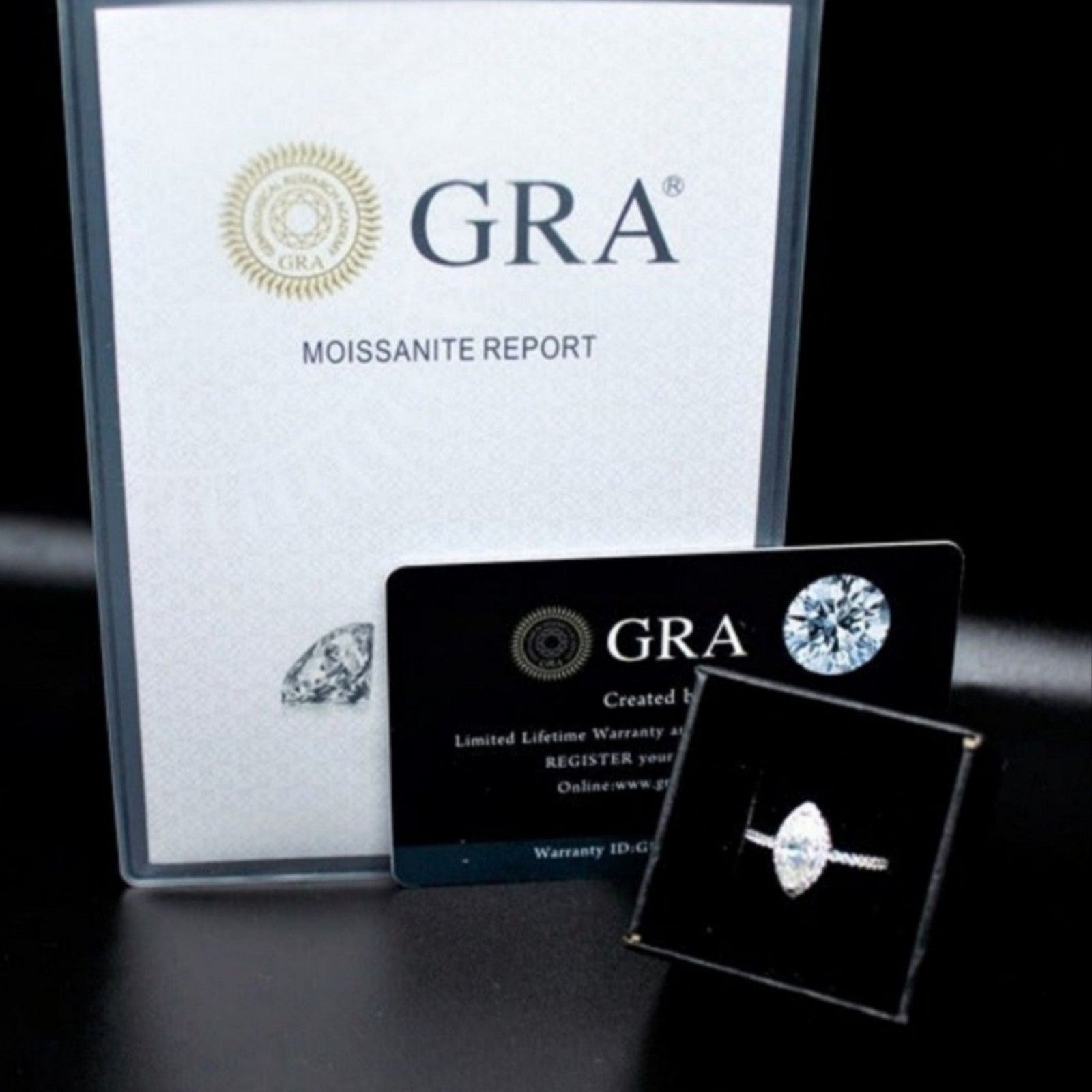 Other Moissanite Ring Marquise Cut Halo Pave Silver 7 NWT Size ONE SIZE - 7 Thumbnail