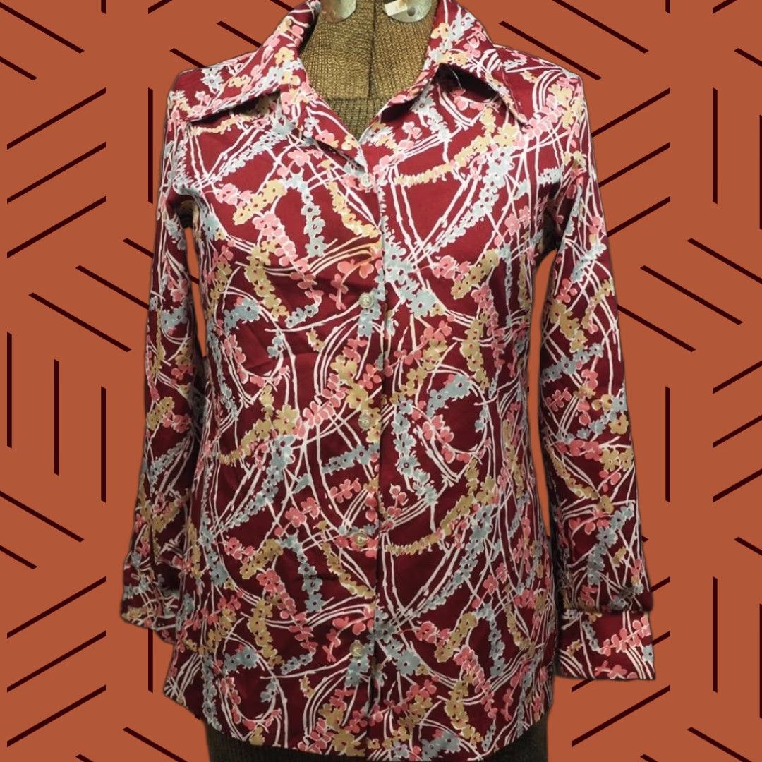 Vintage VINTAGE Alfred Dunner Womens Polyester Shirt 1960's 1970's size 12 Size XL / US 12-14 / IT 48-50 - 1 Thumbnail