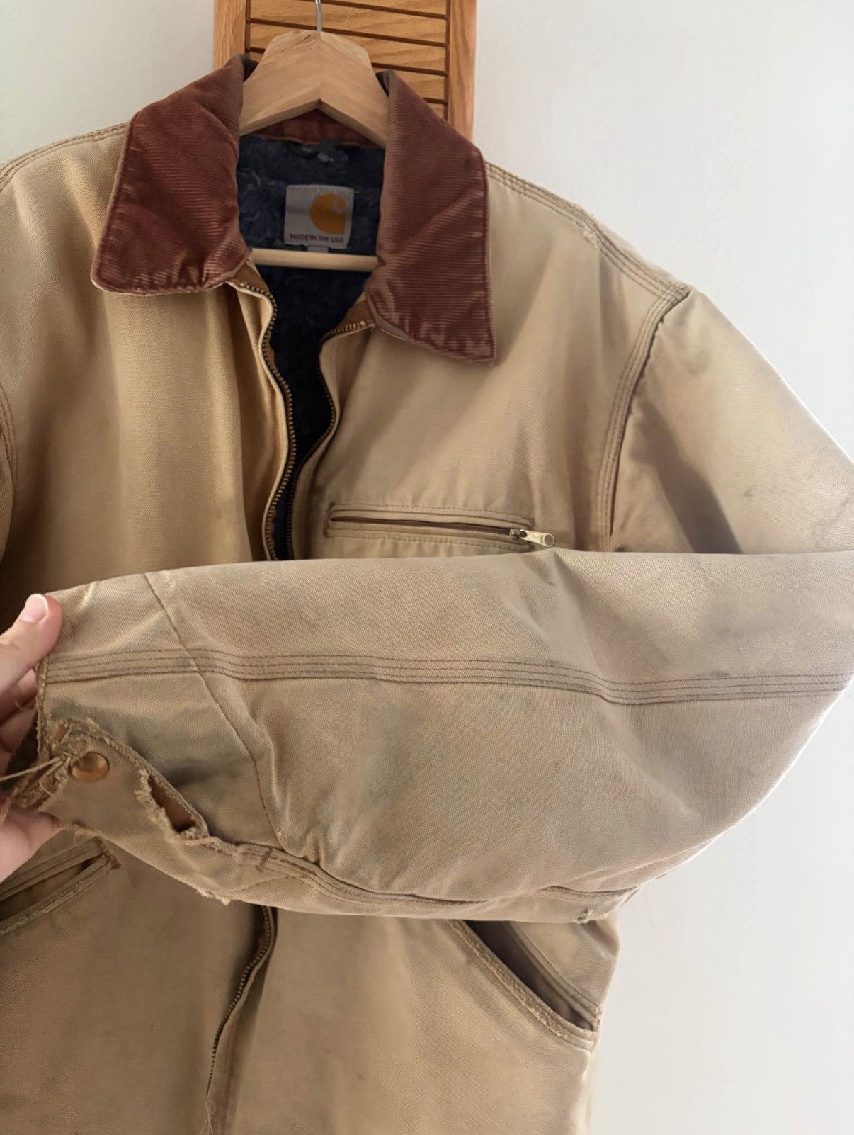 Carhartt Vtg Carhartt Detroit J001BRN Distressed Mens Jacket Med Tall Size US M / EU 48-50 / 2 - 4 Thumbnail