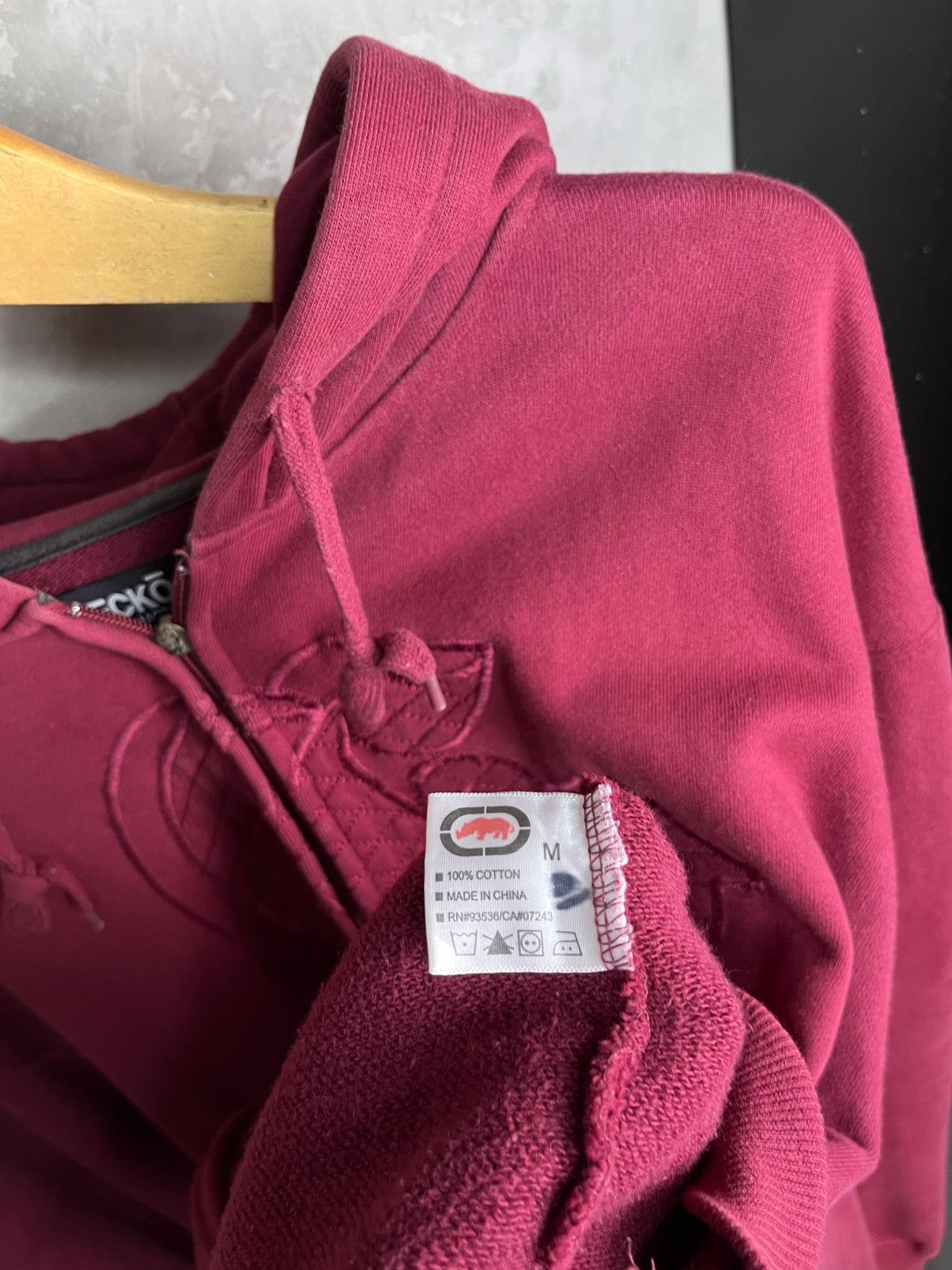 Ecko Unltd. Y2K Ecko Untld Hip Hop Urban Maroon Heavyweight Hoodie Size US M / EU 48-50 / 2 - 6 Thumbnail