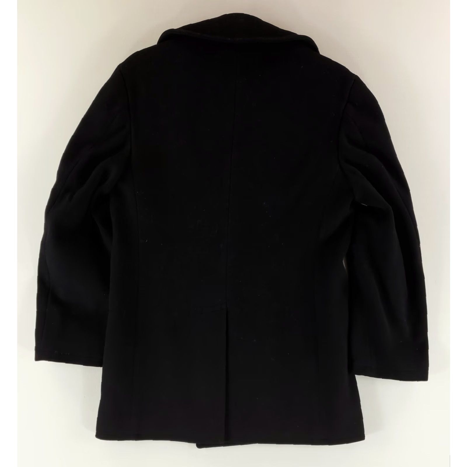 Doublet VINTAGE US Navy Peacoat Mens 36 Reg Black Double Breasted 100% Wool Kersey 70s Coat Size US XXS / EU 40 - 4 Thumbnail