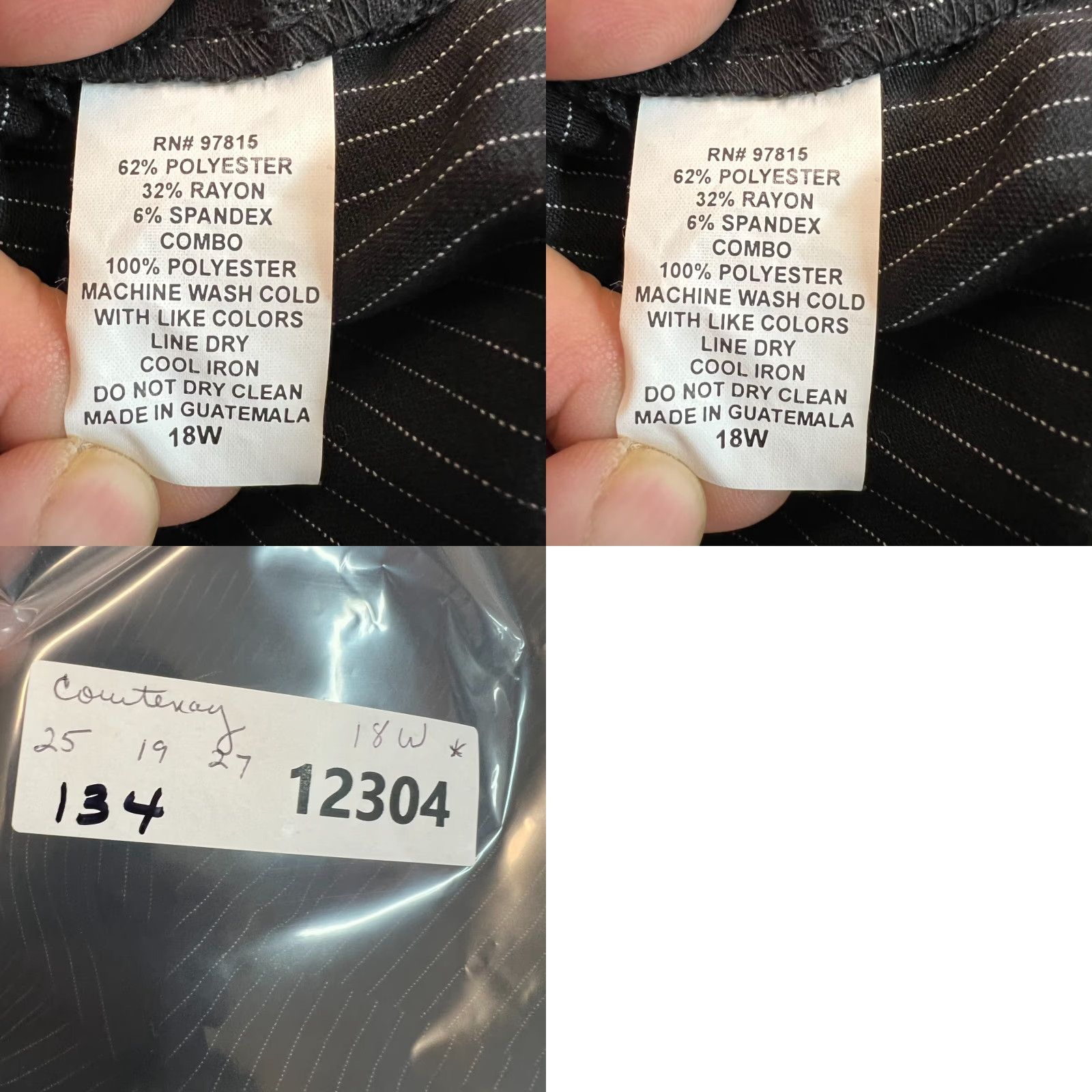 George Courtney Pinstriped Blazer Jacket Womens 18W Black Single Breasted Size XXL / US 16-18 / IT 52-54 - 8 Thumbnail