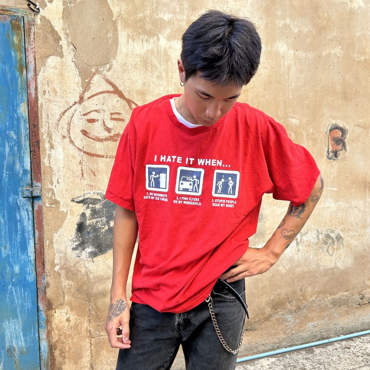 Vintage 1990s I Hate It When People Read My T-Shirt Size US XL / EU 56 / 4 - 1 Thumbnail