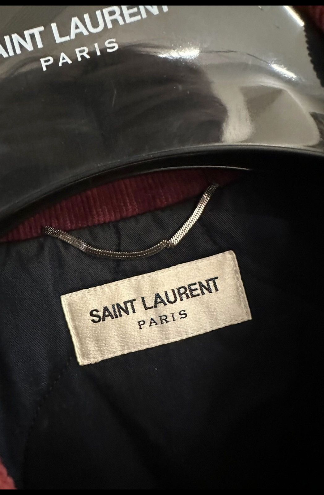Saint Laurent Paris Saint Laurent YSL 2017FW Wine Red / Maroon Varsity Jacket Size US M / EU 48-50 / 2 - 3 Thumbnail