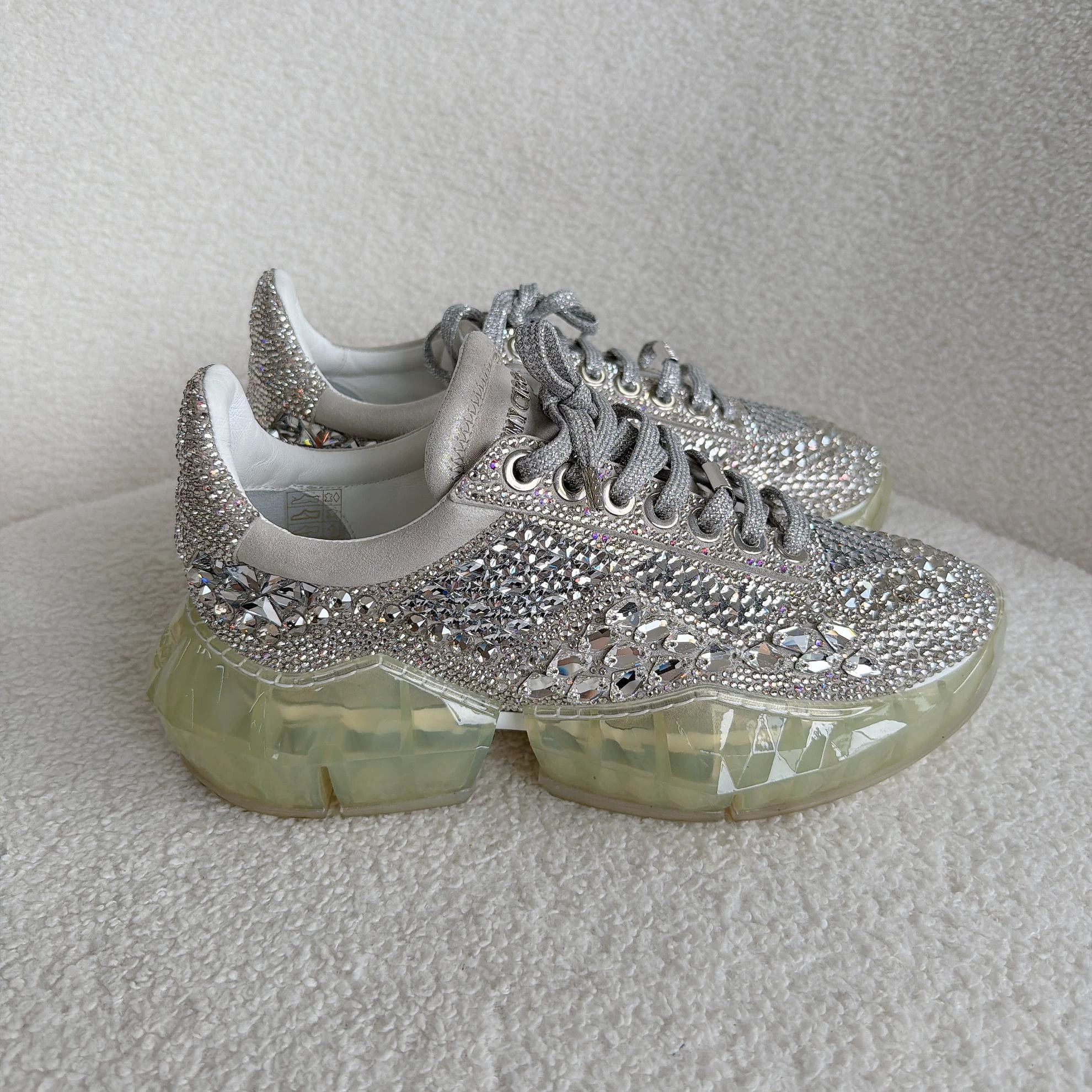 Jimmy Choo Jimmy Choo Crystal Paved Dad Sneakers 37 EU 6366 Size US 6.5 / IT 36.5 - 3 Thumbnail