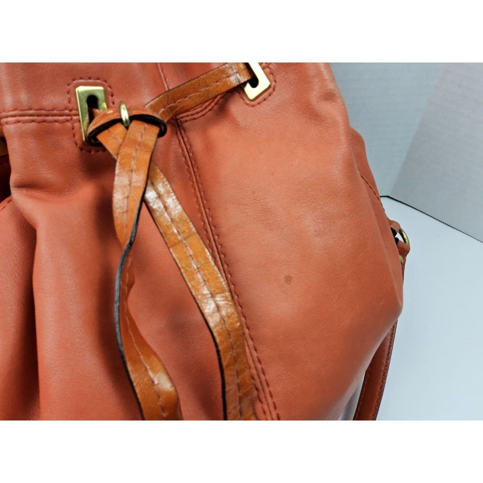 Coach Coach Shoulder Bag Large Orange Peyton Drawstring Leather Womens Size ONE SIZE - 7 Thumbnail
