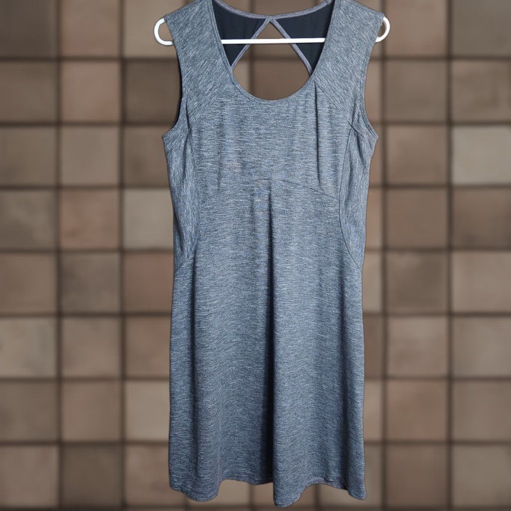 Prana Prana Womens Calico Gray Spacedye Keyhole Back Athleisure Dress Size L Size L / US 10 / IT 46 - 1 Thumbnail
