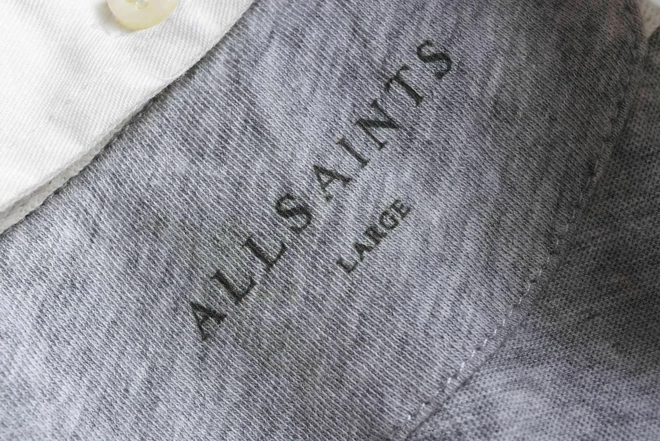 Allsaints AllSaints Grey Grandad Collar Short Sleeve Polo Shirt Size US M / EU 48-50 / 2 - 4 Thumbnail
