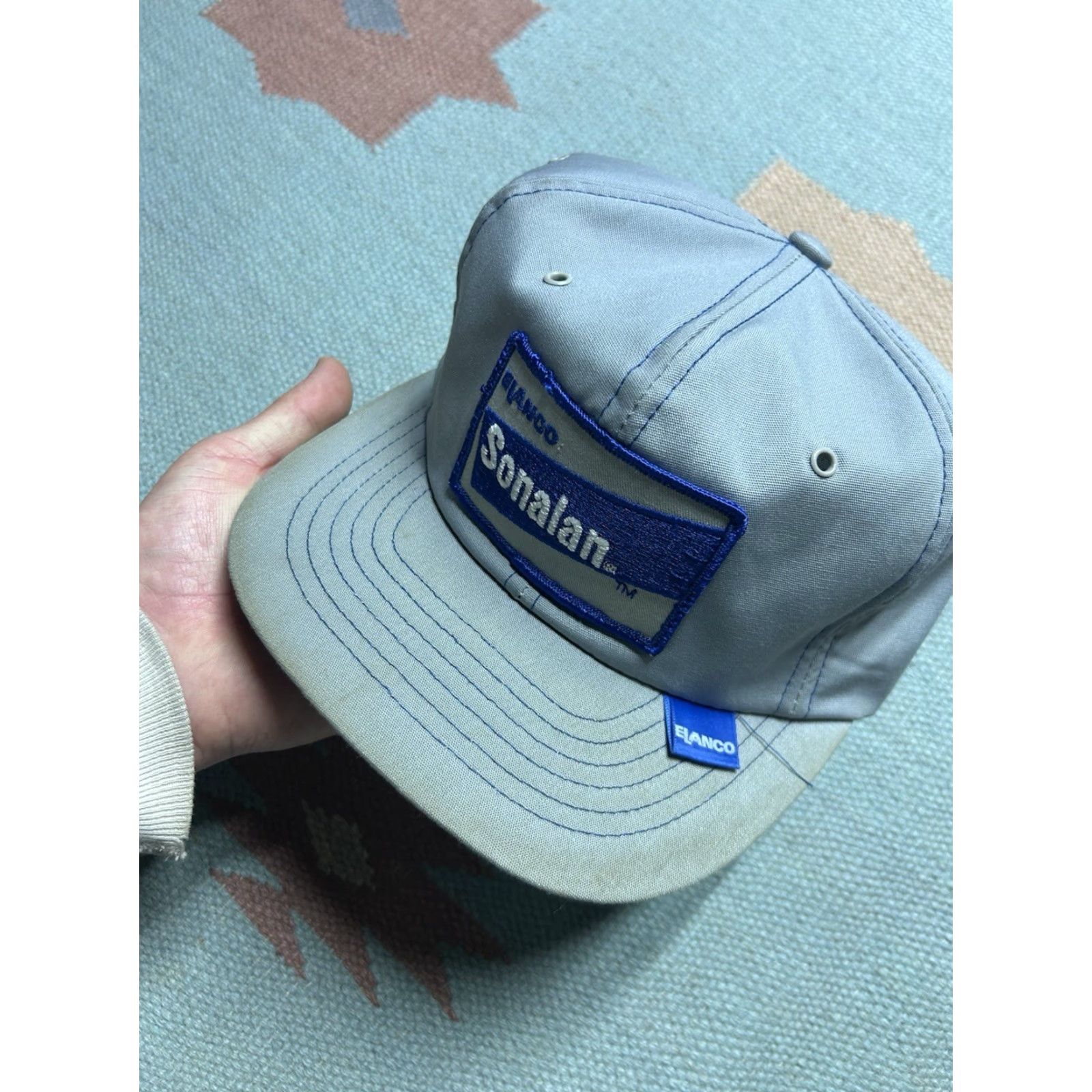 Vintage VINTAGE Swingster snapback hat cap Elanco Sonalan farm feed patch made in USA Hat Men Gray Adjustable USA Size ONE SIZE - 3 Thumbnail