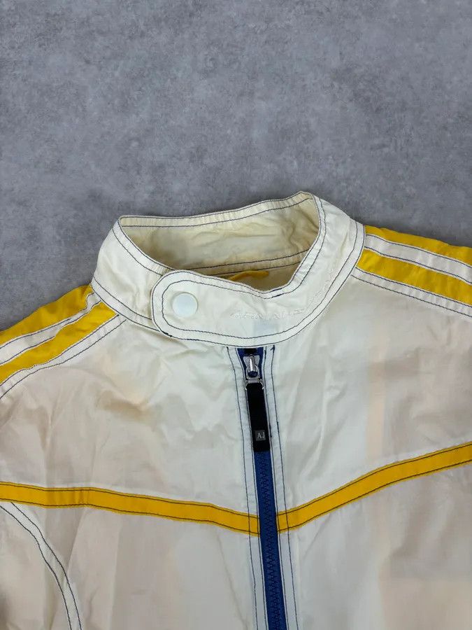 Armani 2000s Armani Cream Nylon Yellow Stripe Windbreaker Jacket Size US L / EU 52-54 / 3 - 4 Thumbnail