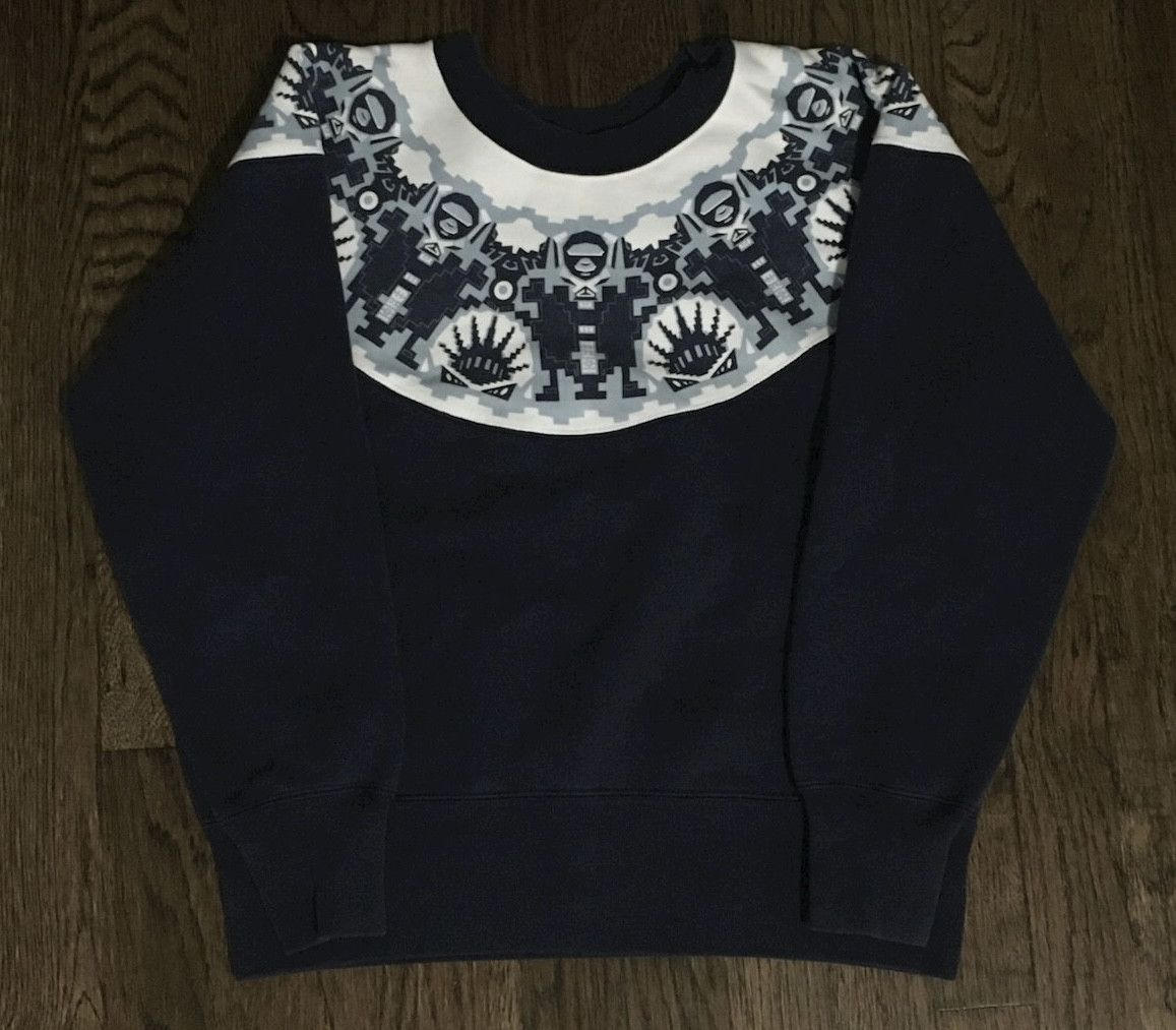 image of Bape Crew Neck Sweatshirt in Blue, Men's (Size XS)