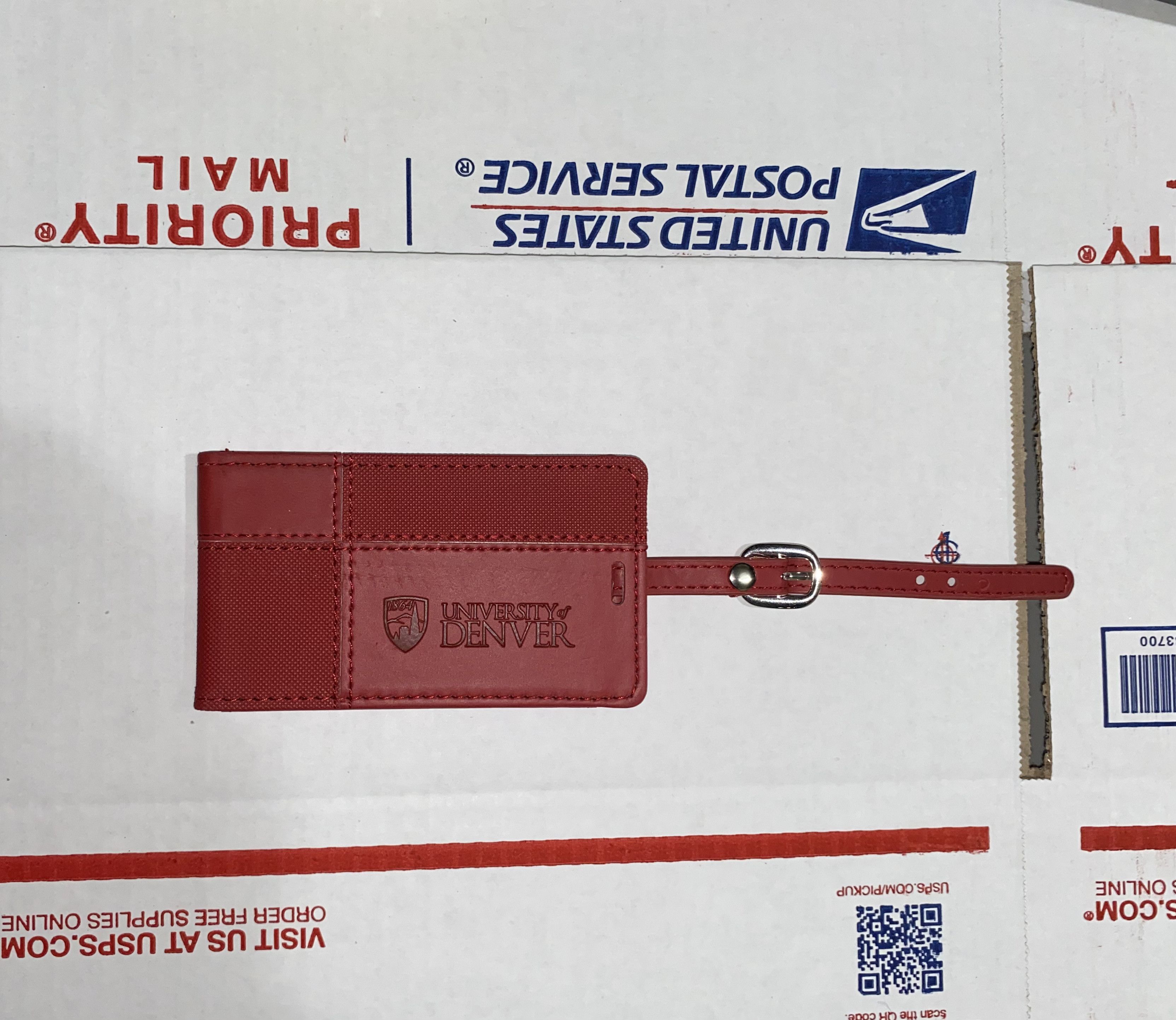 Louis Leeman Leeman RED Leather Travel Baggage Tag University of Denver Size ONE SIZE - 1 Thumbnail