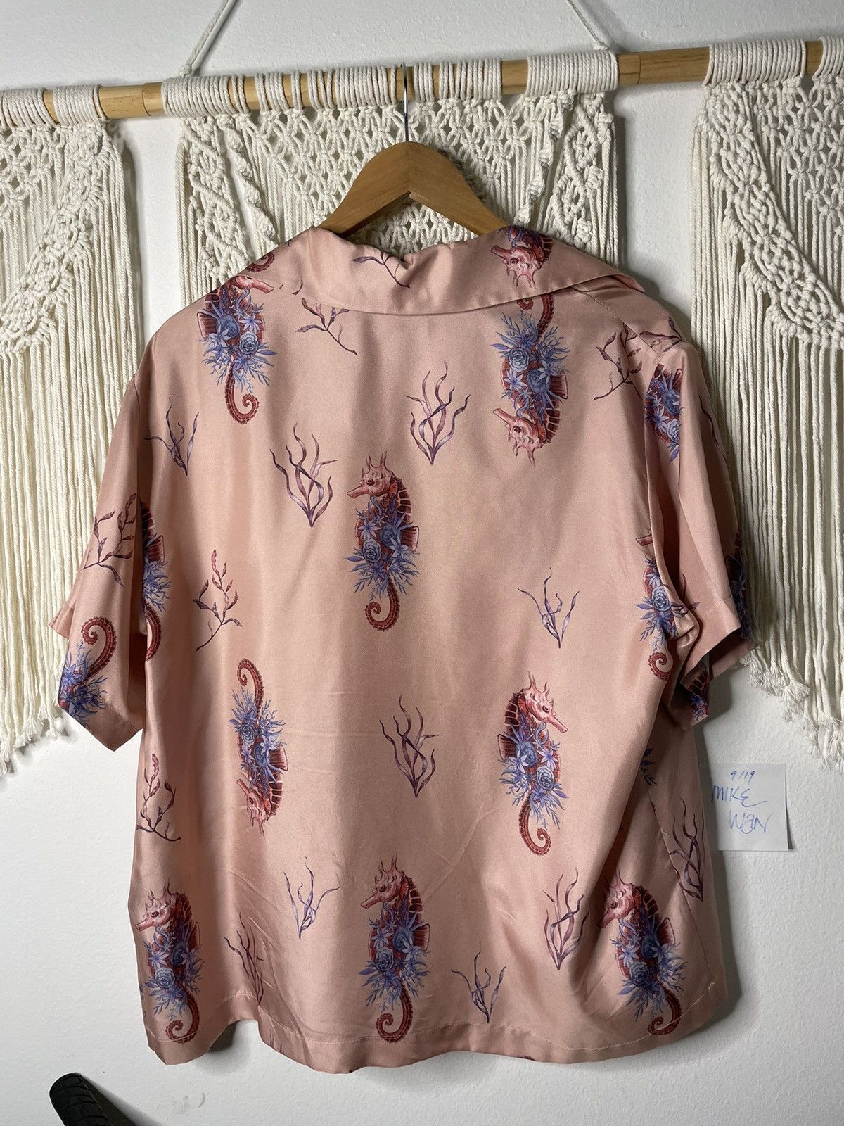 Amiri AMIRI Camp-Collar Silk-Twill Shirt Salmon Pink Seahorse L LV Size US L / EU 52-54 / 3 - 4 Thumbnail