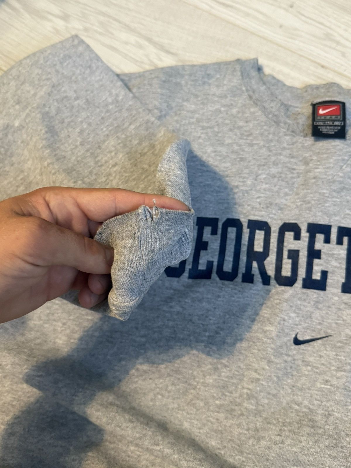 Nike Vintage sweatshirt 90’s nike Georgetown logo swoosh crewneck Size US XL / EU 56 / 4 - 5 Thumbnail