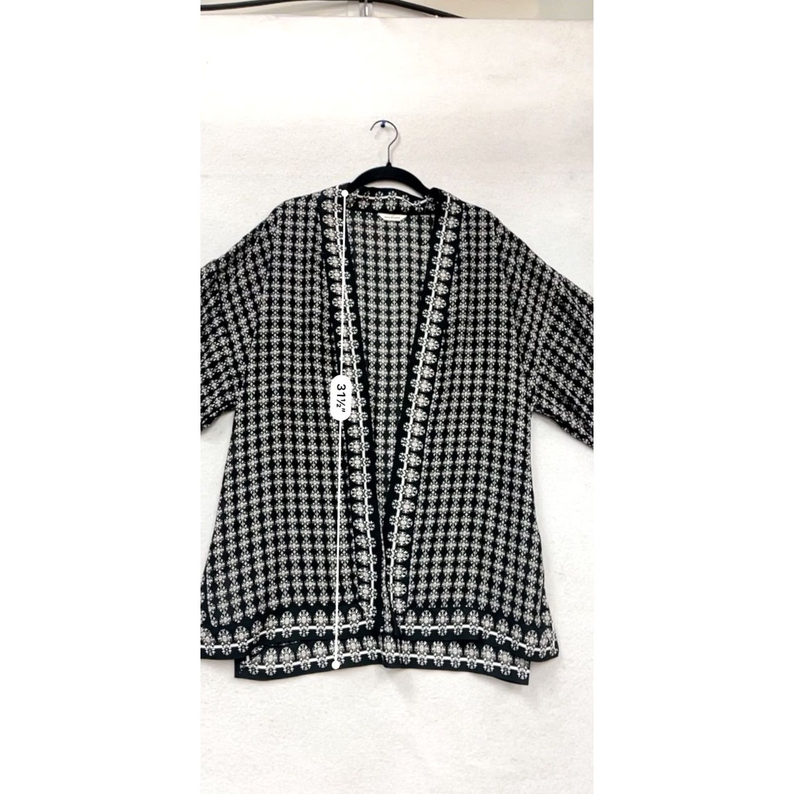 Vintage VINTAGE Max Studio Kimono Jacket Women L Black White Pattern - 894A Size L / US 10 / IT 46 - 7 Thumbnail