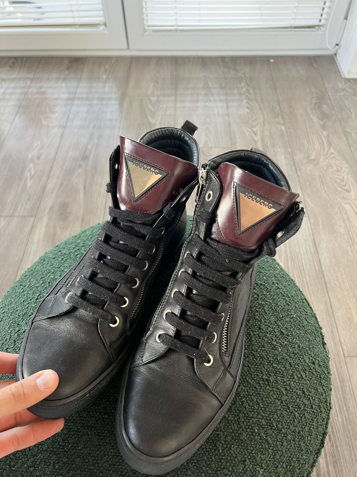 Iceberg RRP:450€‼️Luxury Iceberg Double Zip Leather Metal Logo Boot Size US 9 / EU 42 - 10 Thumbnail