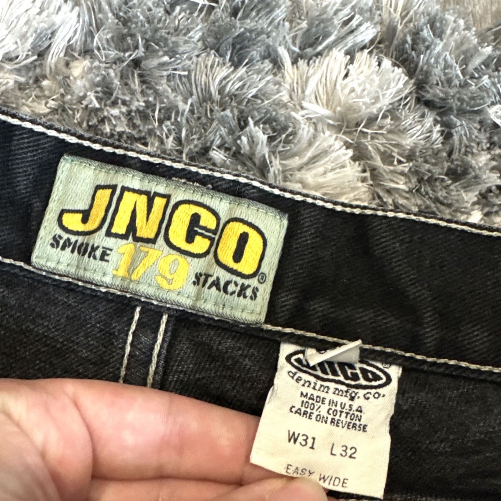 JNCO VINTAGE JNCO Denim Jeans 90s Embroidered Wide-Leg Black Men’s 31x30 Size US 31 - 3 Thumbnail