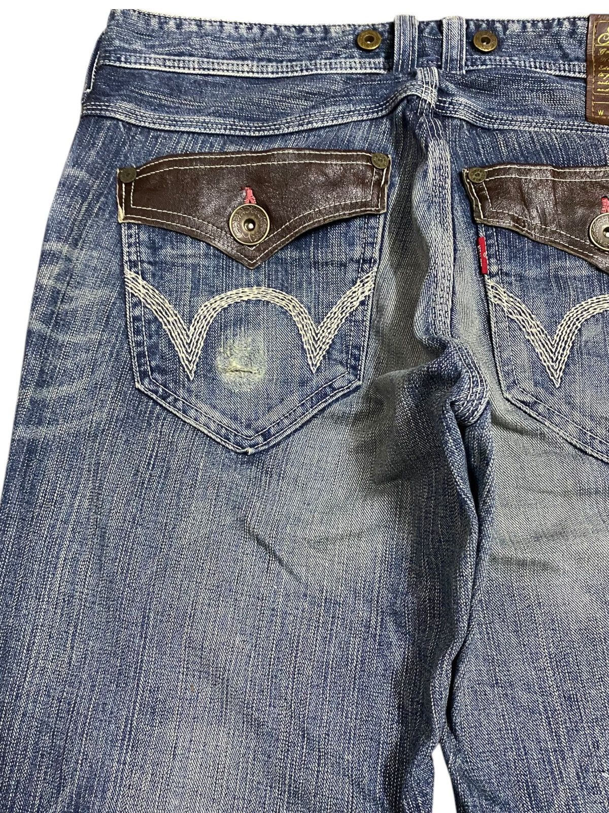 Edwin Vintage Japanese Brands Splatter Distressed Baggy Jeans Size US 35 - 13 Thumbnail