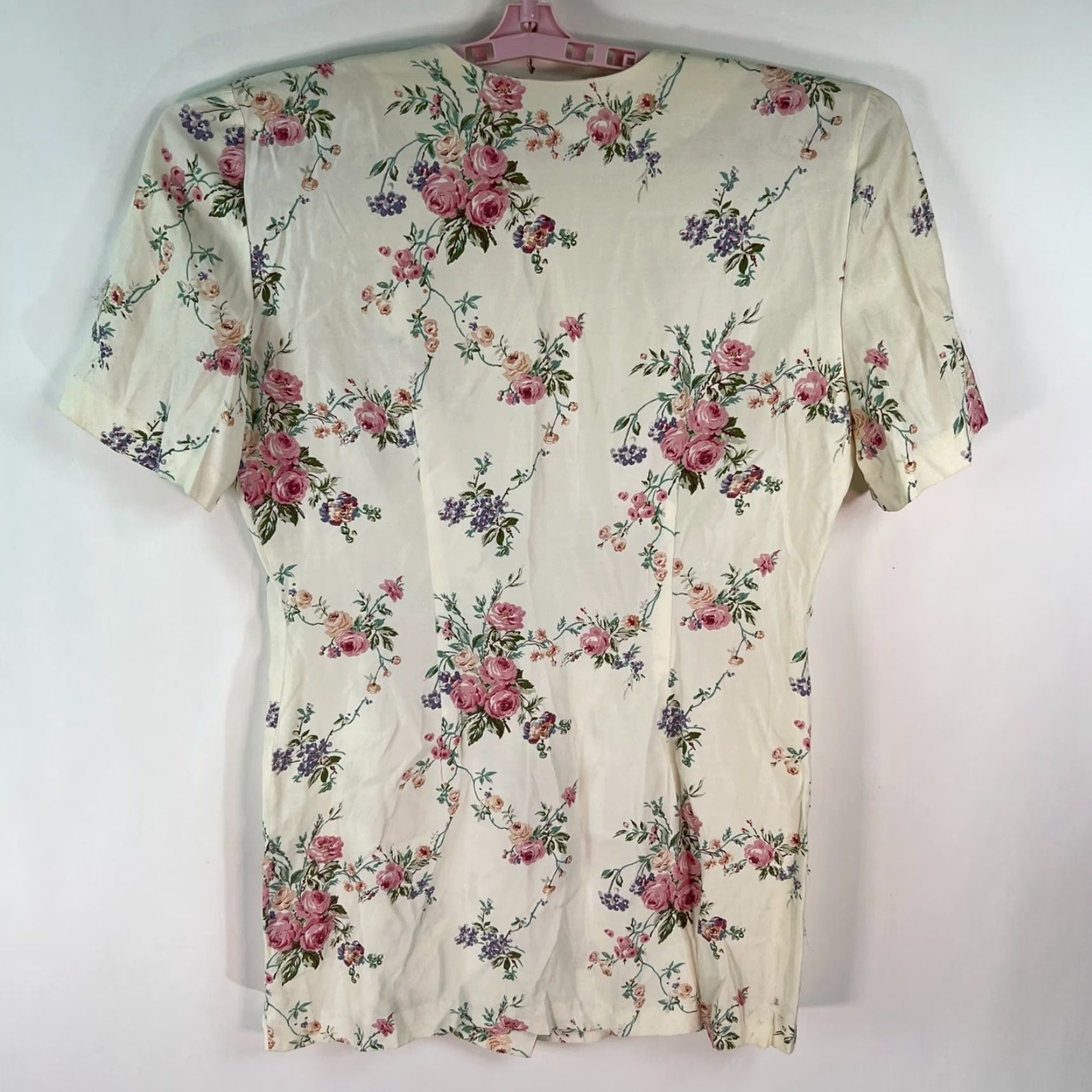 Vintage VINTAGE Sheri Martin Womens Blouse 12 Pink Floral Pearl Button Closure 90s Style Shirt Womens 12 Pink Floral Pearl Button Closure Size XL / US 12-14 / IT 48-50 - 6 Thumbnail