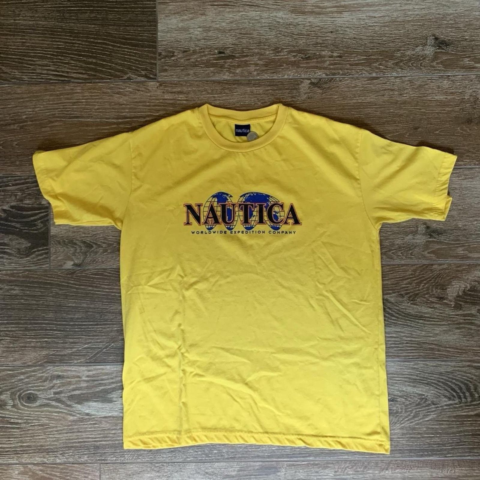 Nautica Vtg 90s Yellow Nautica Expedition Company Tee Size S/M Size US M / EU 48-50 / 2 - 1 Thumbnail