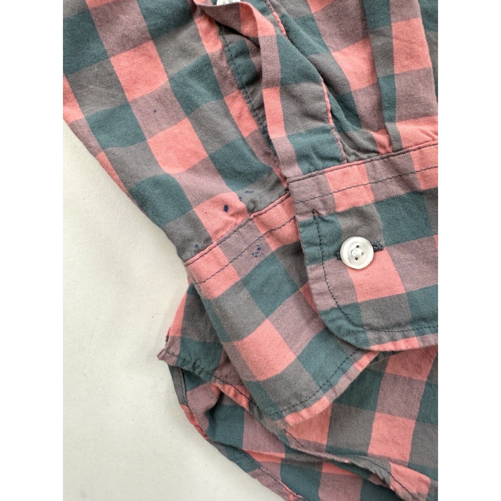 J.Crew J.Crew Shirt Mens Small Pink Gray Gingham Plaid Button Up Long Sleeve Size US S / EU 44-46 / 1 - 2 Thumbnail
