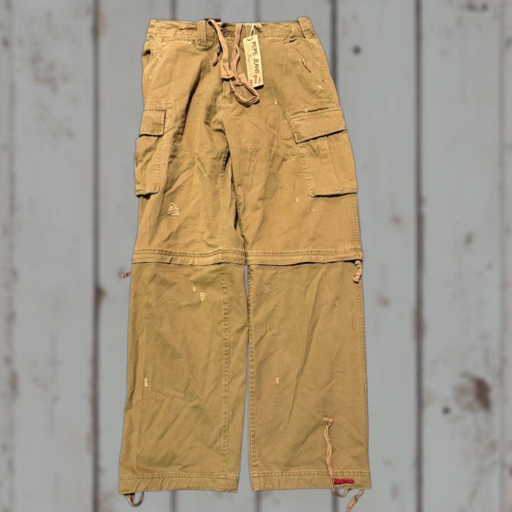 Pepe Jeans VINTAGE Pepe Jeans London CHRIS Convertible Cargo Pants Shorts 34x33 Mocha Baggy Men Cargo Pants 34 Regular Mocha/Khaki Size US 34 / EU 50 - 1 Thumbnail