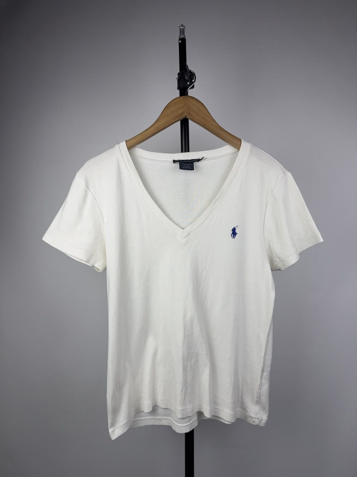 Polo Ralph Lauren Retro 90s Ralph Lauren Sport V-Neck White Tee Blue Pony XL Size XL / US 12-14 / IT 48-50 - 1 Thumbnail