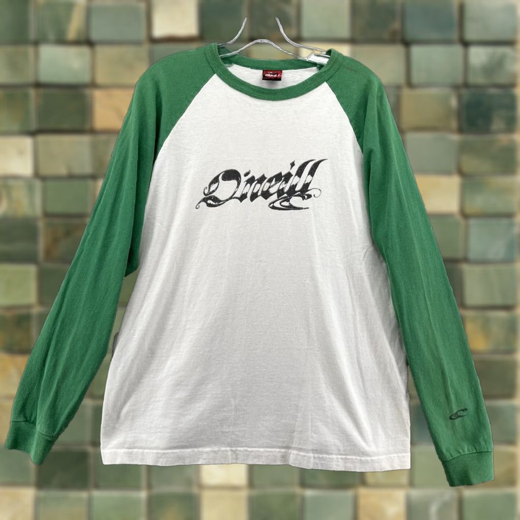 O'Neill VINTAGE O'Neill Baseball Tee Men's Med Green Skater Sportswear Streetwear Surfer Shirt Size US M / EU 48-50 / 2 - 1 Thumbnail
