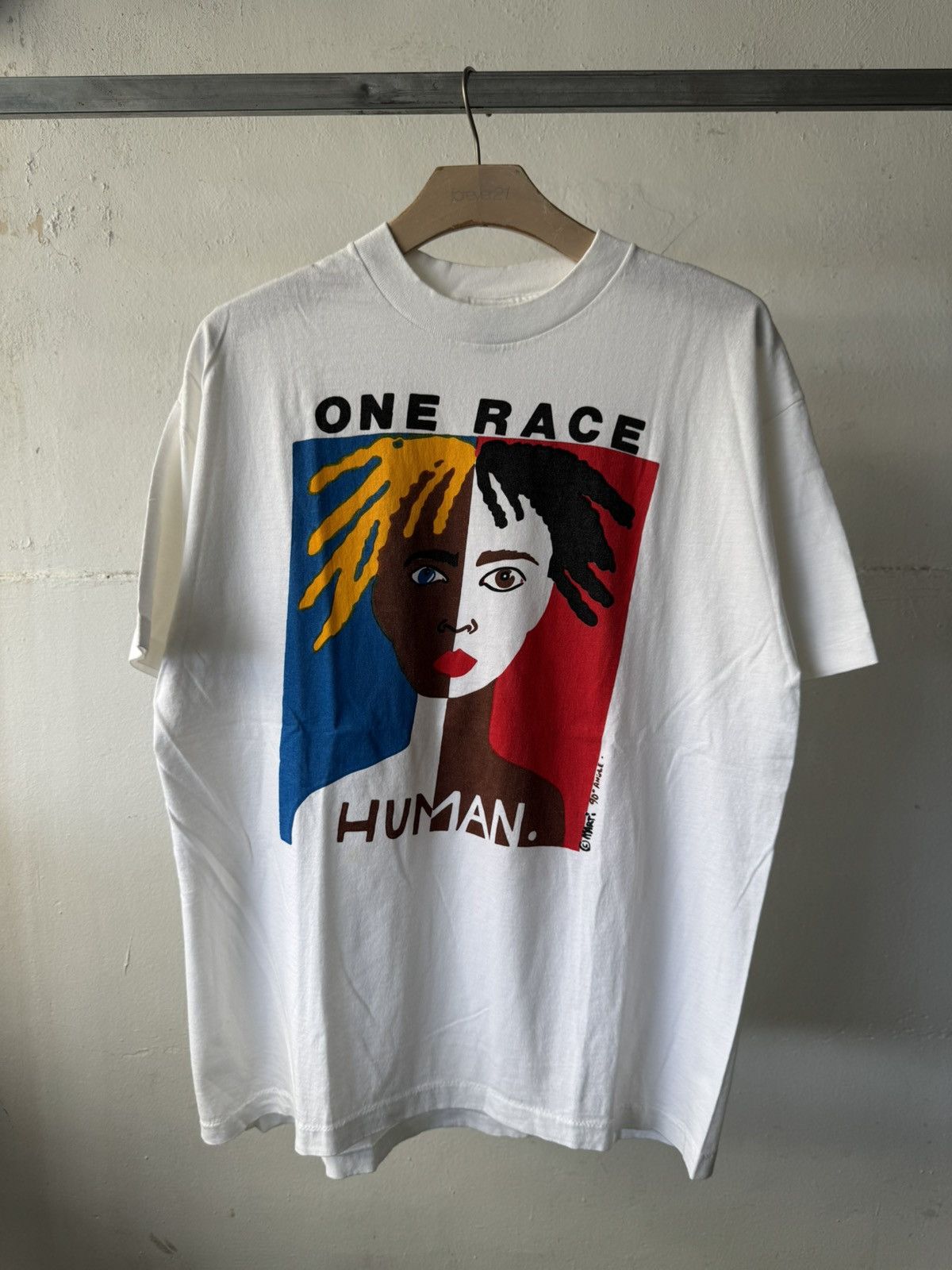 Vintage 90s One Race Human Vintage Shirt Size US XL / EU 56 / 4 - 1 Thumbnail