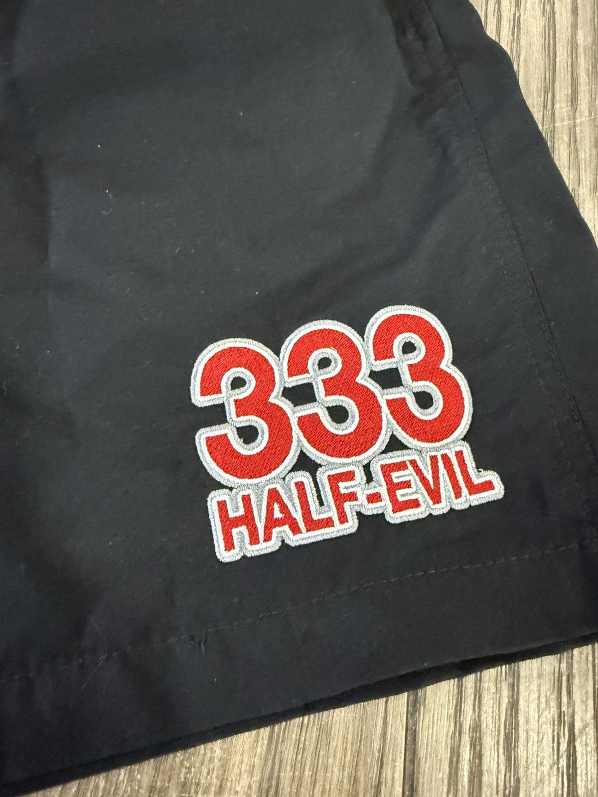 Half Evil ⚡️ Half Evil 333 Embroidered Logo Swim Shorts Size Large ⚡️ Size US 34 / EU 50 - 1 Thumbnail