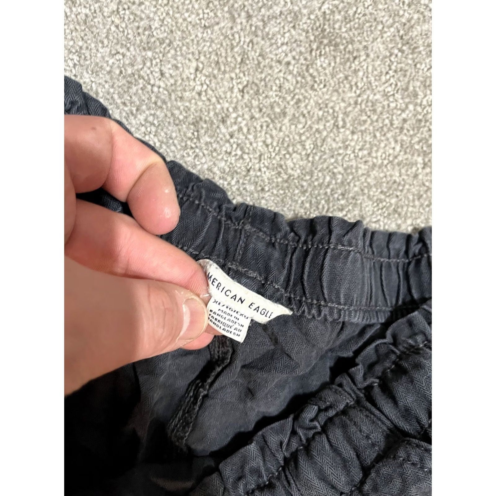 American Eagle Outfitters VINTAGE American Eagle High Rise Paper Bag Shorts XL Black Lyocell Size 40" / US 18 - 3 Thumbnail