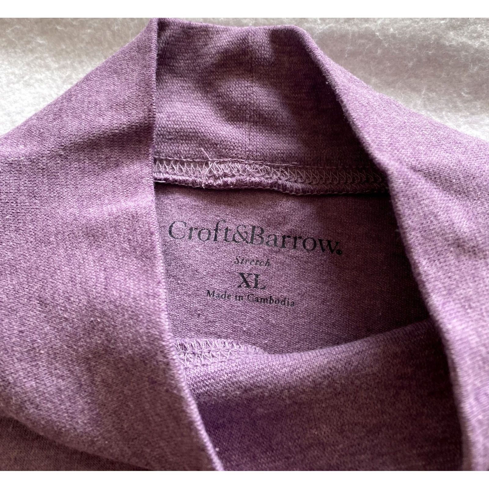 Croft & Barrow Croft & Barrow Shirt Women’s XL Purple Long Sleeve Mock Neck Casual Cotton Spandex Regular Adults Womens Size XL / US 12-14 / IT 48-50 - 3 Thumbnail