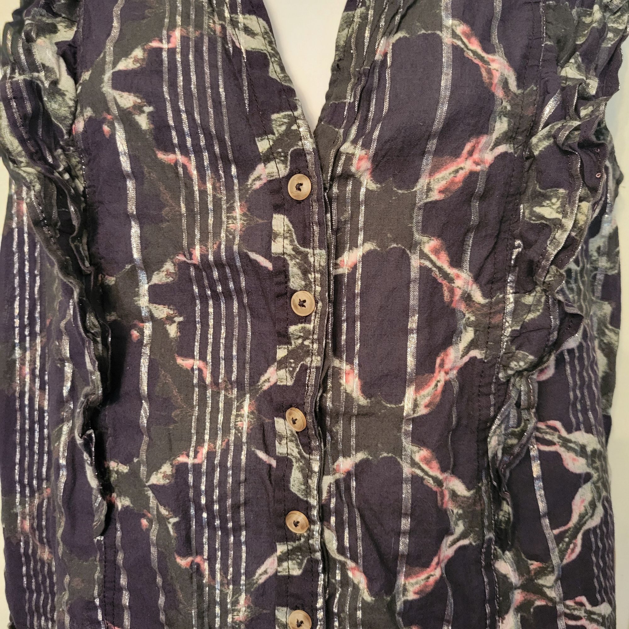 Anthropologie Anthropologie Pilcro Sleeveless Button Up Blouse Ruffle S Sh Size S / US 4 / IT 40 - 4 Thumbnail
