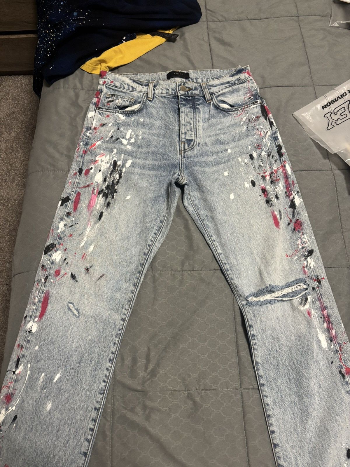 Amiri Amiri paint splatter jeans Size US 31 - 1 Thumbnail