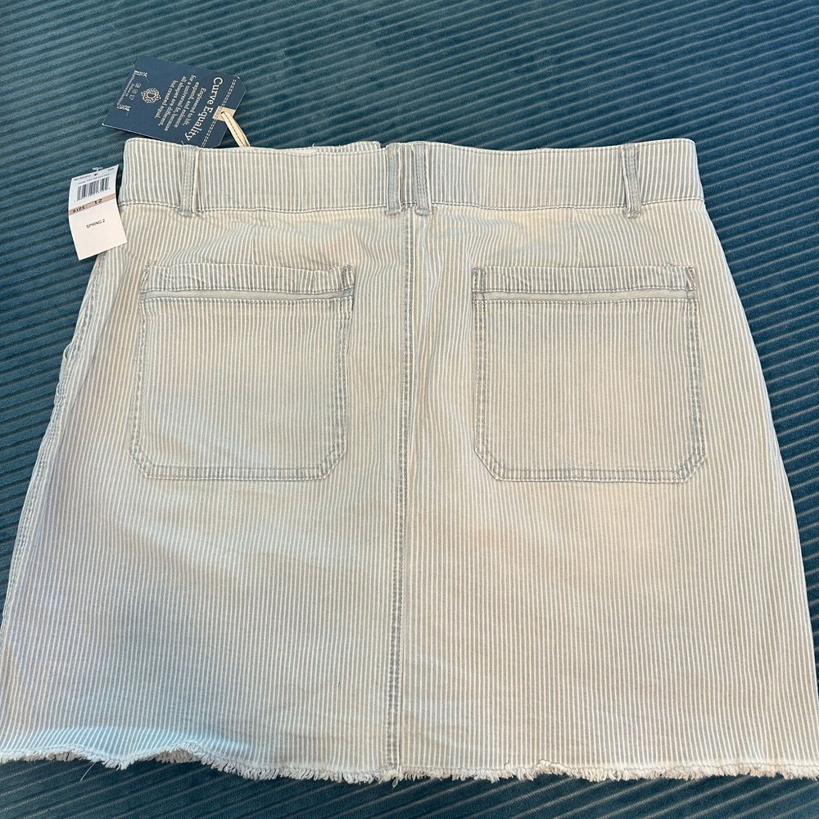 Other Democracy Women's "Ab"solution High-Rise Striped Denim Skirt Size 34" / US 12 / IT 48 - 2 Thumbnail