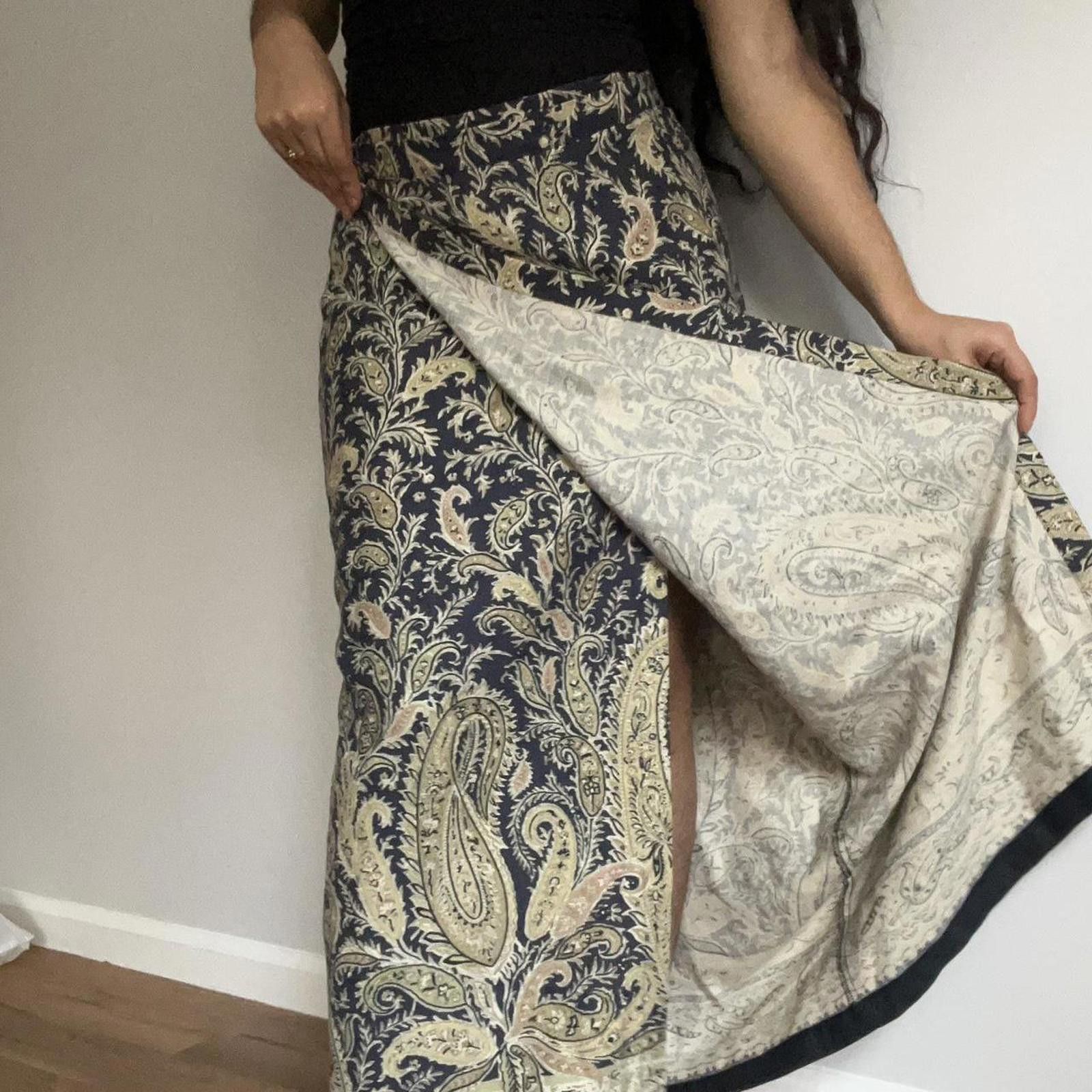 Other Blue green and cream paisley print maxi skirt #whimsygoth Size 28" / US 6 / IT 42 - 3 Thumbnail
