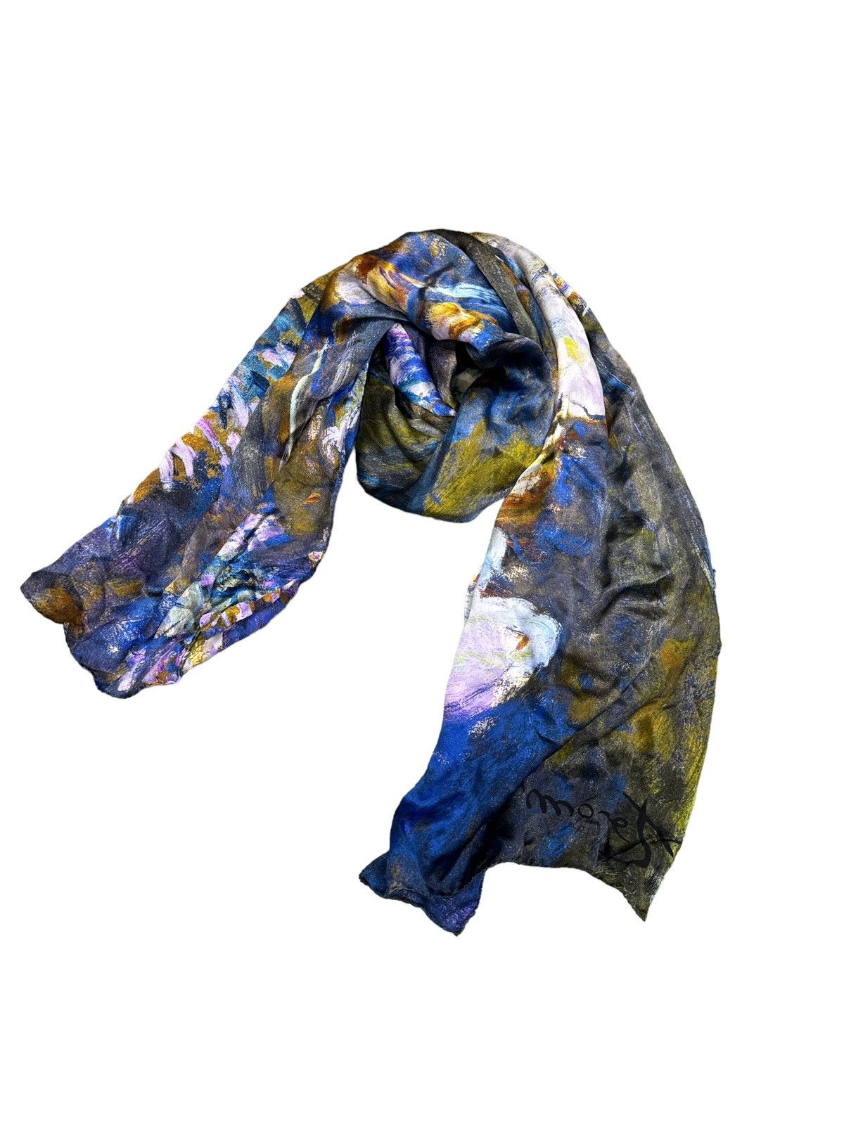 Monet × Vintage ARS MUNDI MONET 'WATER LILIES' SILK SCARF Size ONE SIZE - 1 Thumbnail