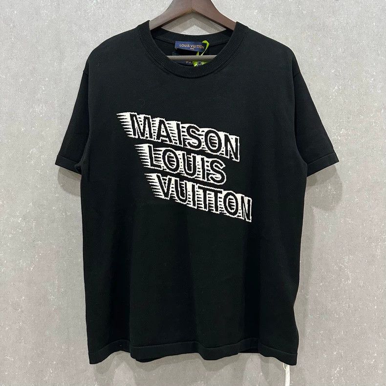 Louis Vuitton Phantom letter logo black knitted short sleev